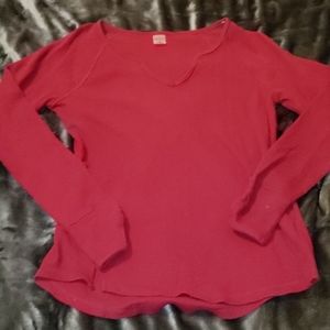 St. John's Bay Top - Waffled Material - Red - Med.